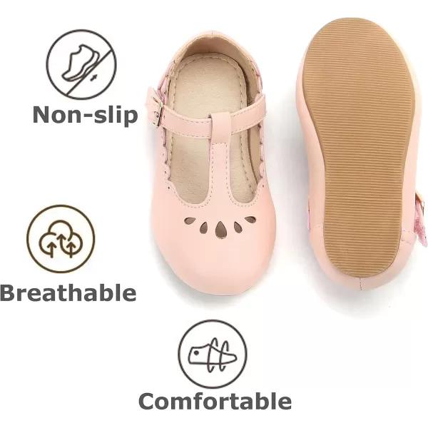 THEE BRON Girls TStrap Flats ToddlerLittle Kid Ballet Mary Jane Party Dress ShoesAg227beige