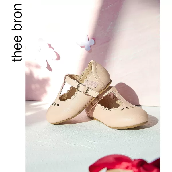 THEE BRON Girls TStrap Flats ToddlerLittle Kid Ballet Mary Jane Party Dress ShoesAg227beige