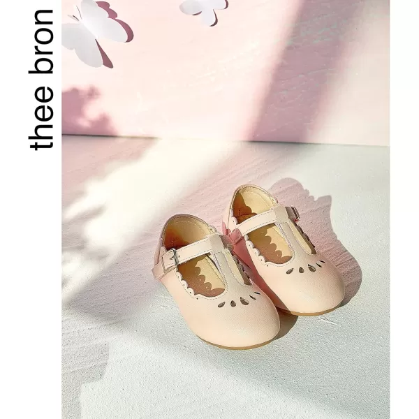 THEE BRON Girls TStrap Flats ToddlerLittle Kid Ballet Mary Jane Party Dress ShoesAg227beige