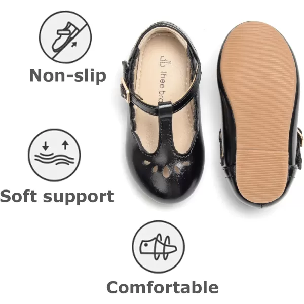 THEE BRON Girls TStrap Flats ToddlerLittle Kid Ballet Mary Jane Party Dress ShoesAg227black