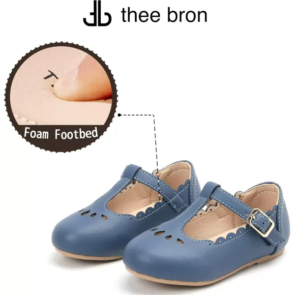 THEE BRON Girls TStrap Flats ToddlerLittle Kid Ballet Mary Jane Party Dress ShoesAg227blue