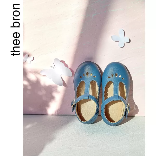 THEE BRON Girls TStrap Flats ToddlerLittle Kid Ballet Mary Jane Party Dress ShoesAg227blue