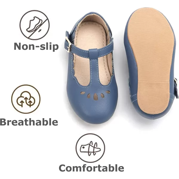 THEE BRON Girls TStrap Flats ToddlerLittle Kid Ballet Mary Jane Party Dress ShoesAg227blue