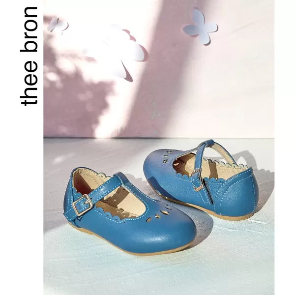 THEE BRON Girls TStrap Flats ToddlerLittle Kid Ballet Mary Jane Party Dress ShoesAg227blue