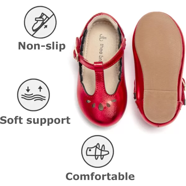 THEE BRON Girls TStrap Flats ToddlerLittle Kid Ballet Mary Jane Party Dress ShoesAg227red