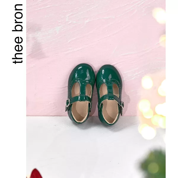 THEE BRON Girls TStrap Flats ToddlerLittle Kid Ballet Mary Jane Party Dress ShoesAg234green