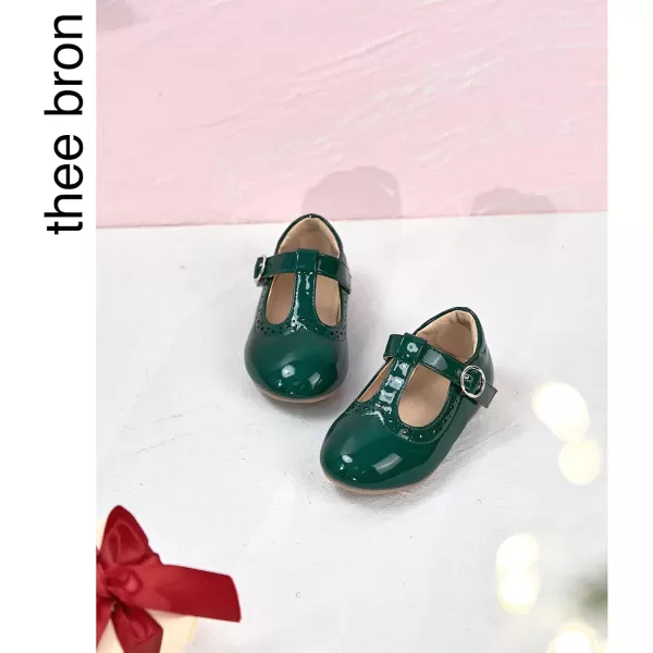 THEE BRON Girls TStrap Flats ToddlerLittle Kid Ballet Mary Jane Party Dress ShoesAg234green