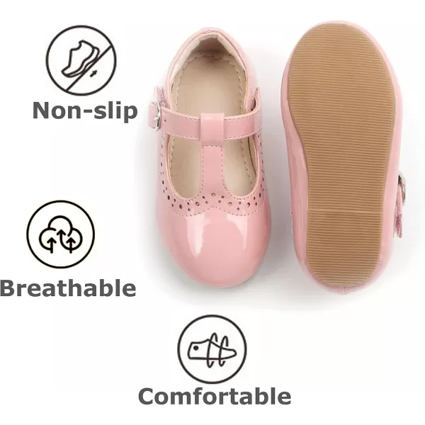 THEE BRON Girls TStrap Flats ToddlerLittle Kid Ballet Mary Jane Party Dress ShoesAg234pink