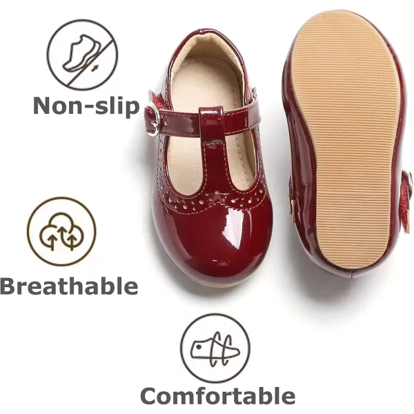 THEE BRON Girls TStrap Flats ToddlerLittle Kid Ballet Mary Jane Party Dress ShoesAg234red