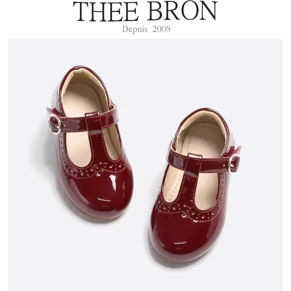 THEE BRON Girls TStrap Flats ToddlerLittle Kid Ballet Mary Jane Party Dress ShoesAg234red