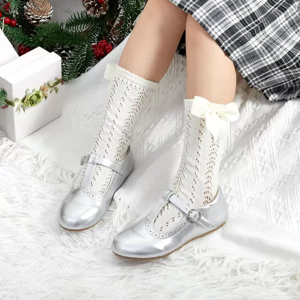 THEE BRON Girls TStrap Flats ToddlerLittle Kid Ballet Mary Jane Party Dress ShoesAg234silver