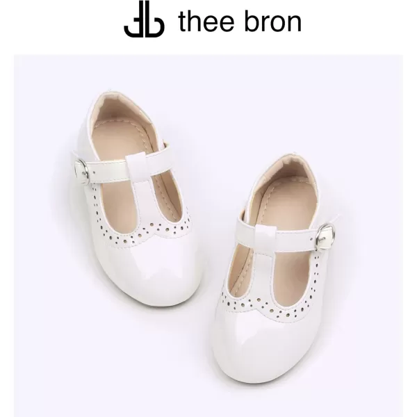 THEE BRON Girls TStrap Flats ToddlerLittle Kid Ballet Mary Jane Party Dress ShoesAg234white