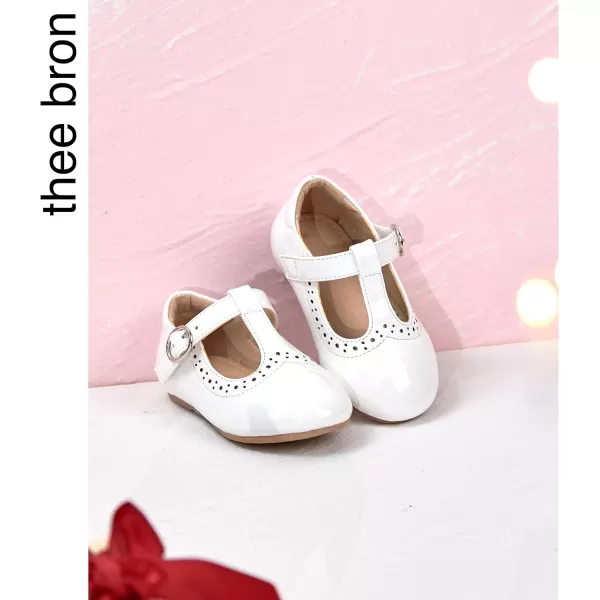THEE BRON Girls TStrap Flats ToddlerLittle Kid Ballet Mary Jane Party Dress ShoesAg234white