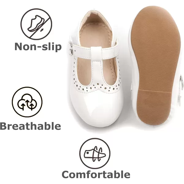THEE BRON Girls TStrap Flats ToddlerLittle Kid Ballet Mary Jane Party Dress ShoesAg234white