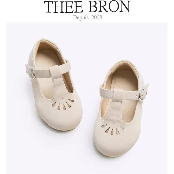 THEE BRON Girls TStrap Flats ToddlerLittle Kid Ballet Mary Jane Party Dress ShoesAg236beige