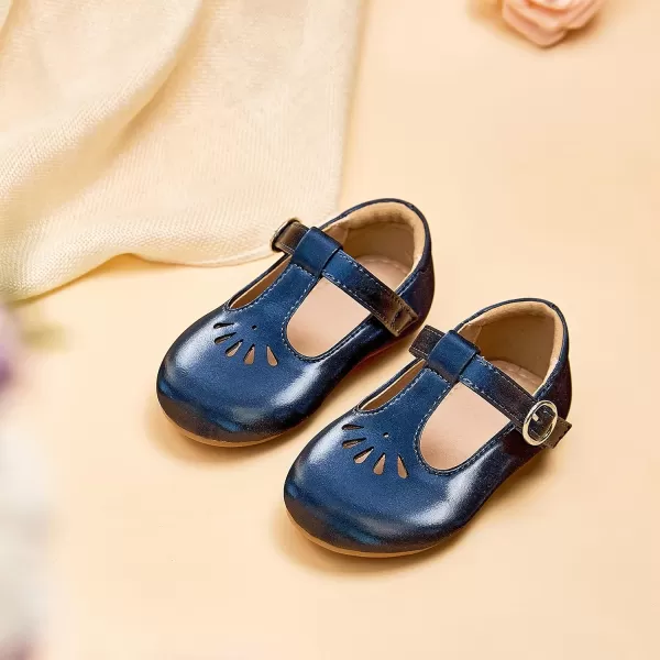 THEE BRON Girls TStrap Flats ToddlerLittle Kid Ballet Mary Jane Party Dress ShoesAg236blue