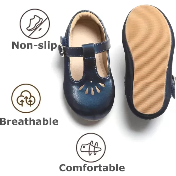 THEE BRON Girls TStrap Flats ToddlerLittle Kid Ballet Mary Jane Party Dress ShoesAg236blue