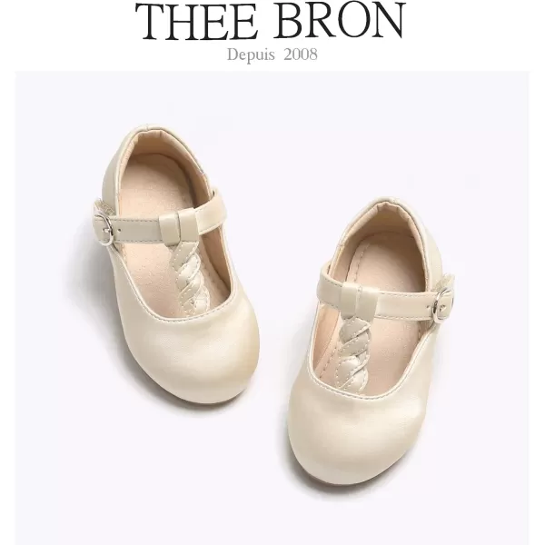 THEE BRON Girls TStrap Flats ToddlerLittle Kid Ballet Mary Jane Party Dress ShoesAg238beige