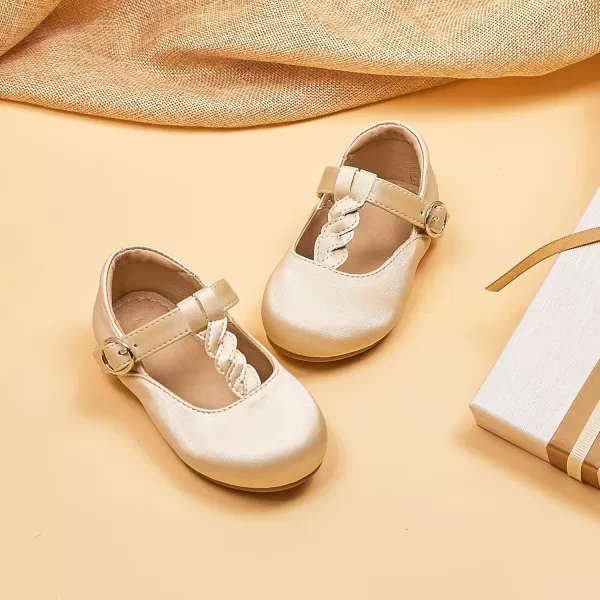 THEE BRON Girls TStrap Flats ToddlerLittle Kid Ballet Mary Jane Party Dress ShoesAg238beige