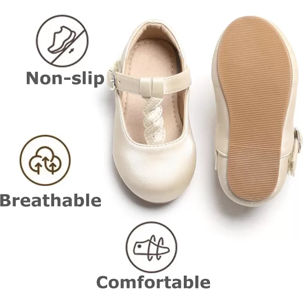 THEE BRON Girls TStrap Flats ToddlerLittle Kid Ballet Mary Jane Party Dress ShoesAg238beige