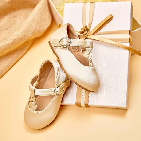 THEE BRON Girls TStrap Flats ToddlerLittle Kid Ballet Mary Jane Party Dress ShoesAg238beige