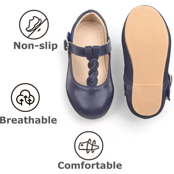 THEE BRON Girls TStrap Flats ToddlerLittle Kid Ballet Mary Jane Party Dress ShoesAg238blue