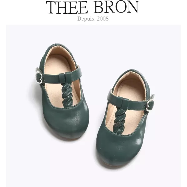 THEE BRON Girls TStrap Flats ToddlerLittle Kid Ballet Mary Jane Party Dress ShoesAg238green