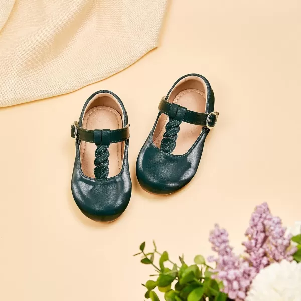 THEE BRON Girls TStrap Flats ToddlerLittle Kid Ballet Mary Jane Party Dress ShoesAg238green