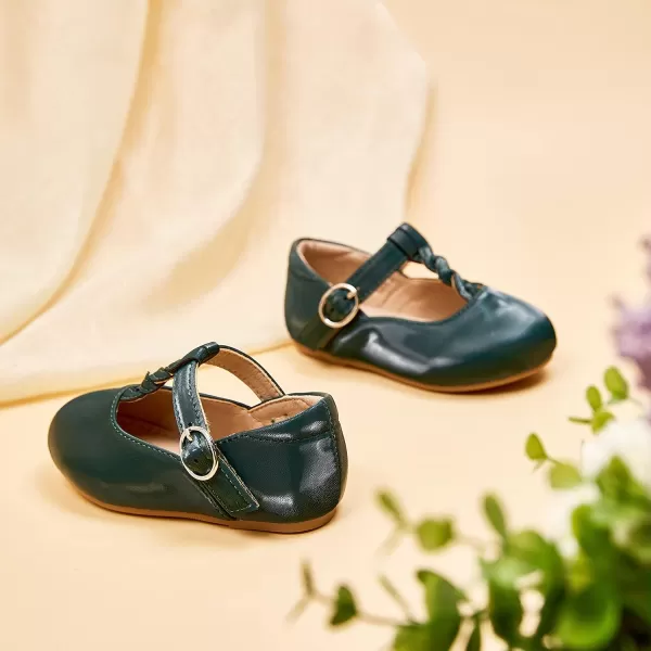 THEE BRON Girls TStrap Flats ToddlerLittle Kid Ballet Mary Jane Party Dress ShoesAg238green