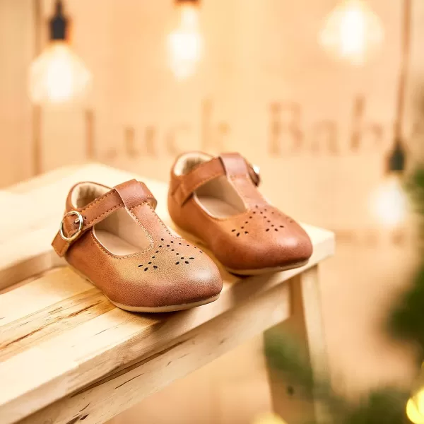 THEE BRON Girls TStrap Flats ToddlerLittle Kid Ballet Mary Jane Party Dress ShoesAg252brown