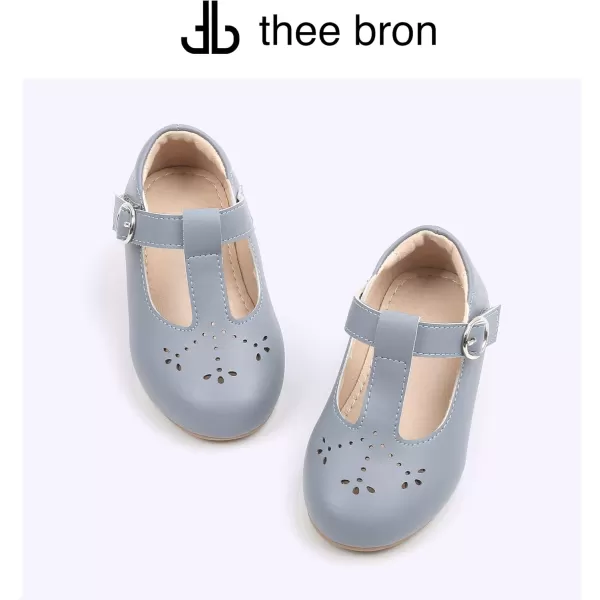 THEE BRON Girls TStrap Flats ToddlerLittle Kid Ballet Mary Jane Party Dress ShoesAg252grey