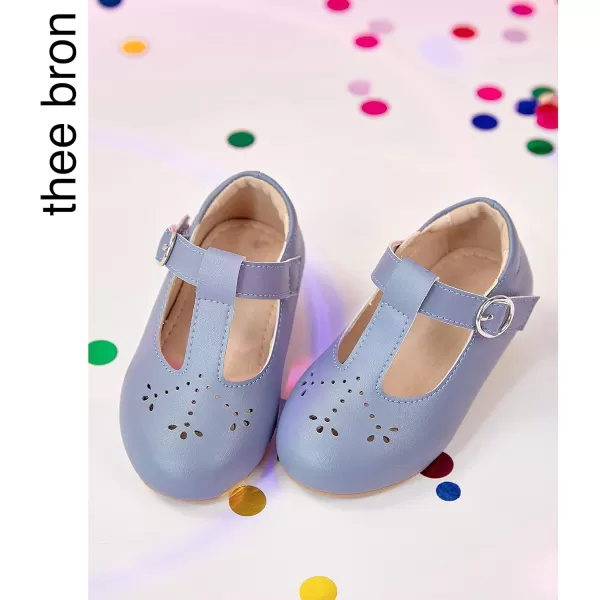 THEE BRON Girls TStrap Flats ToddlerLittle Kid Ballet Mary Jane Party Dress ShoesAg252grey