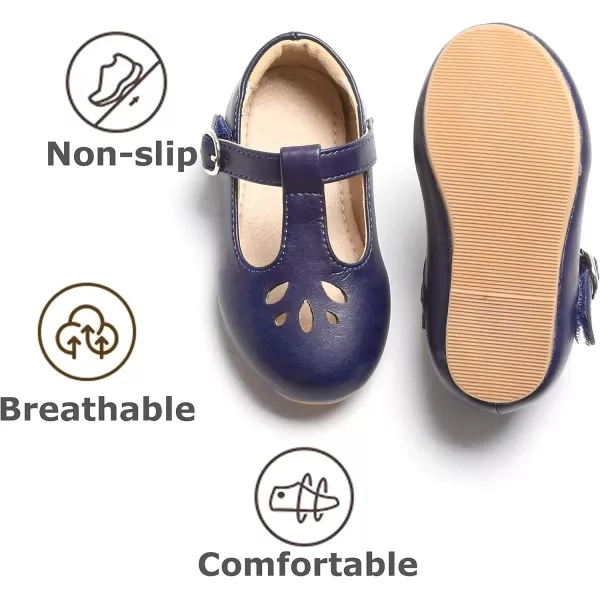 THEE BRON Girls TStrap Flats ToddlerLittle Kid Ballet Mary Jane Party Dress ShoesAg254blue