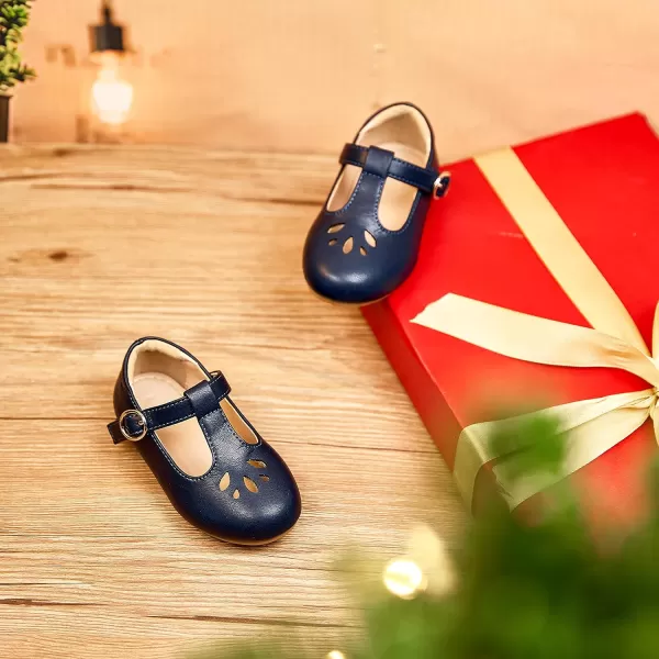 THEE BRON Girls TStrap Flats ToddlerLittle Kid Ballet Mary Jane Party Dress ShoesAg254blue