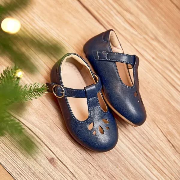 THEE BRON Girls TStrap Flats ToddlerLittle Kid Ballet Mary Jane Party Dress ShoesAg254blue