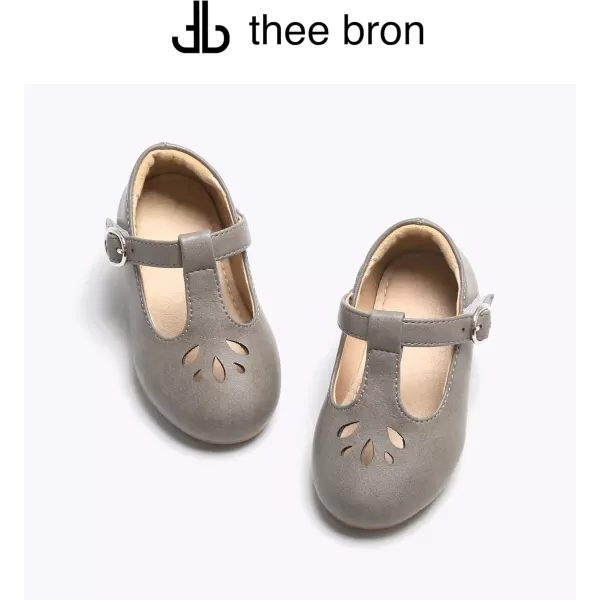 THEE BRON Girls TStrap Flats ToddlerLittle Kid Ballet Mary Jane Party Dress ShoesAg254grey