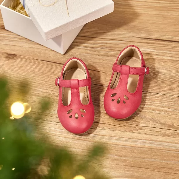 THEE BRON Girls TStrap Flats ToddlerLittle Kid Ballet Mary Jane Party Dress ShoesAg254pink