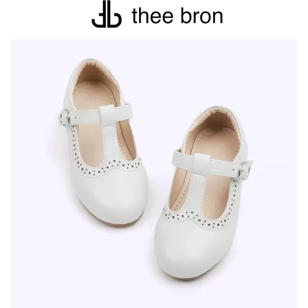THEE BRON Girls TStrap Flats ToddlerLittle Kid Ballet Mary Jane Party Dress ShoesAx310white