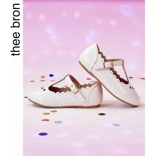 THEE BRON Girls TStrap Flats ToddlerLittle Kid Ballet Mary Jane Party Dress ShoesAx312beige