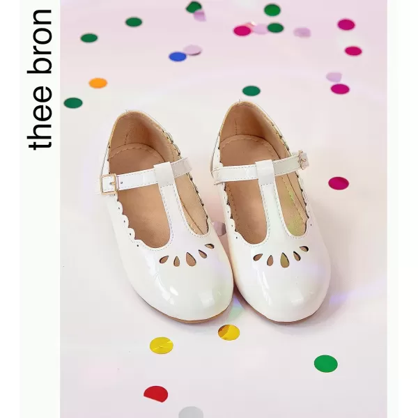 THEE BRON Girls TStrap Flats ToddlerLittle Kid Ballet Mary Jane Party Dress ShoesAx312beige