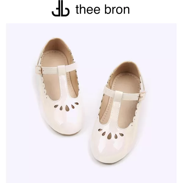 THEE BRON Girls TStrap Flats ToddlerLittle Kid Ballet Mary Jane Party Dress ShoesAx312beige