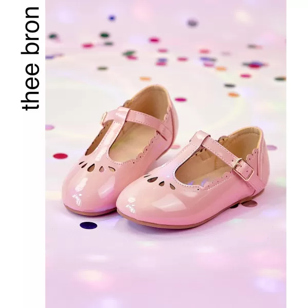 THEE BRON Girls TStrap Flats ToddlerLittle Kid Ballet Mary Jane Party Dress ShoesAx312pink