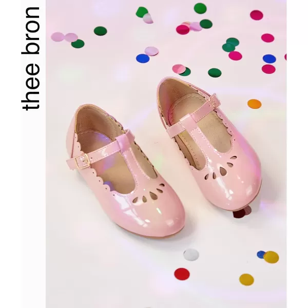 THEE BRON Girls TStrap Flats ToddlerLittle Kid Ballet Mary Jane Party Dress ShoesAx312pink