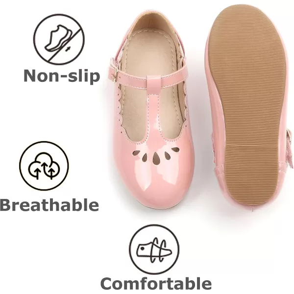 THEE BRON Girls TStrap Flats ToddlerLittle Kid Ballet Mary Jane Party Dress ShoesAx312pink