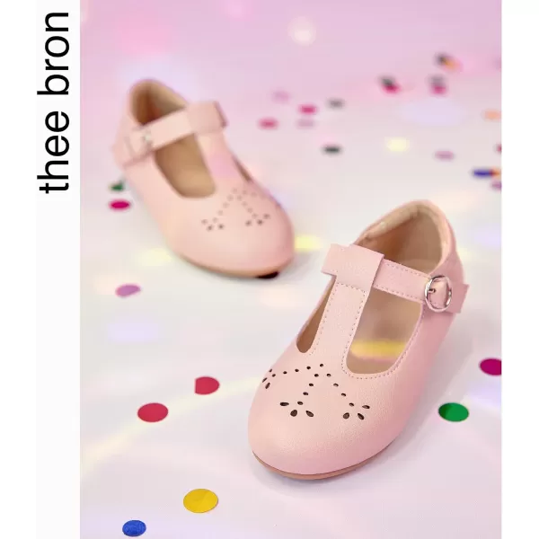THEE BRON Girls TStrap Flats ToddlerLittle Kid Ballet Mary Jane Party Dress ShoesAx314pink