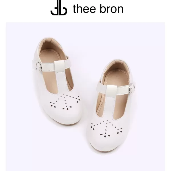 THEE BRON Girls TStrap Flats ToddlerLittle Kid Ballet Mary Jane Party Dress ShoesAx314white