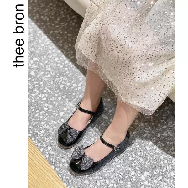 THEE BRON Girls ToddlerLittle Kid Ballet Mary Jane Flat Dress ShoesAf328black