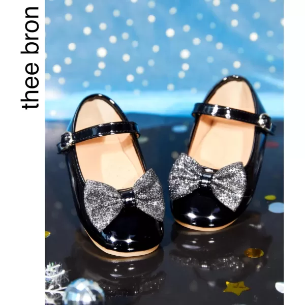 THEE BRON Girls ToddlerLittle Kid Ballet Mary Jane Flat Dress ShoesAf328black