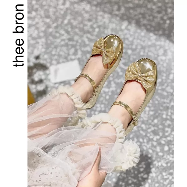 THEE BRON Girls ToddlerLittle Kid Ballet Mary Jane Flat Dress ShoesAf328gold