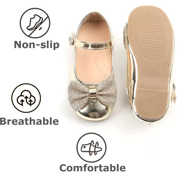 THEE BRON Girls ToddlerLittle Kid Ballet Mary Jane Flat Dress ShoesAf328gold